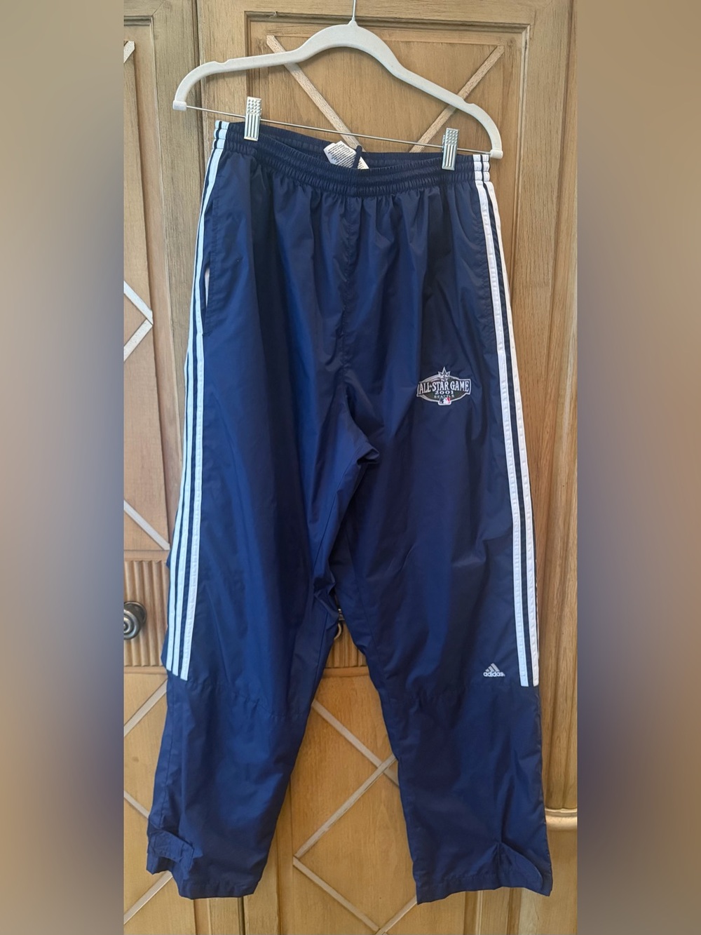 MLB 2001 All Star Game adidas Navy Blue Track Pants with White Side Stripes